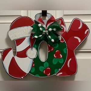 Festive JOY Holiday Door Sign **Handmade**